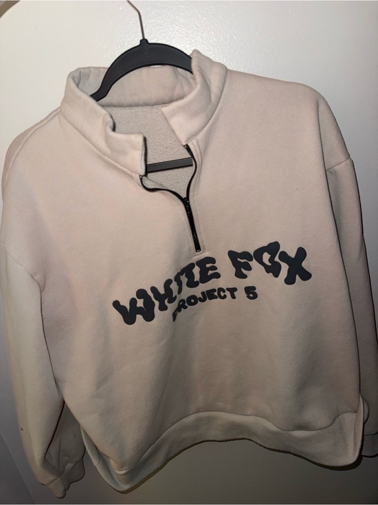 White Fox Boutique Jackets & Blazers - White Fox Project 5 Beige Half-Zip Sweatshirt